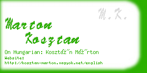 marton kosztan business card